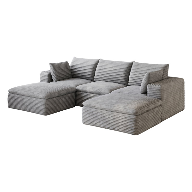 Canapé 134 po Cloud, 134" W, DARK GREY Fabric