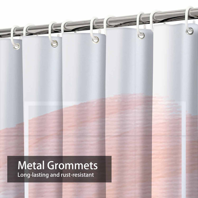 Blue Waterproof Shower Curtain,Shower Curtains for Bathroom with 12 Hooks, 72" L x 78" W
