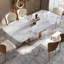 White Rectangular Colored crystal stone with Stone &Carbon steel Dining Table For Dining Room/Kitchen-859880473