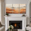 Minimal Landscape Abatract Shapes Med-Century, reproduction d'art encadrée sur toile 3 pièces-124834436-91260000