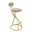 Ensemble de 2 tabourets de bar rembourrés avec tabourets rayés de hauteur comptoir en velours moderne pour îlot de cuisine, salon-856077541-856077544