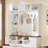 3-in-1 Hall Tree With 6 Hooks, Bench, Left Cabinet With Adjustable Shelves And Open Compartments-1104307868