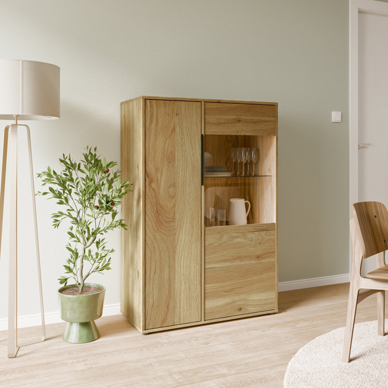 89.7 cm W Display Cabinet, Brown