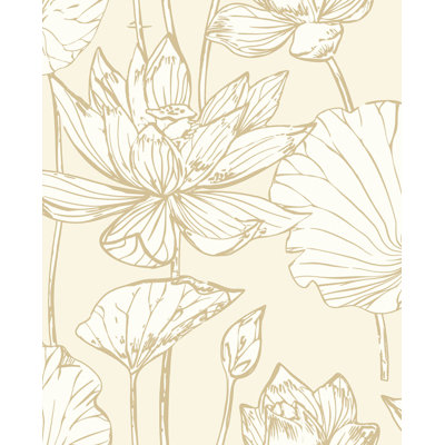 Rouleau de papier peint adhésif Hien Lotus L 18 pi x l 20,5 po