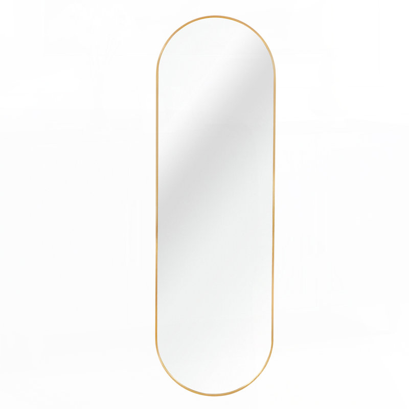 Miroir pleine grandeur en forme de pilule, Doré