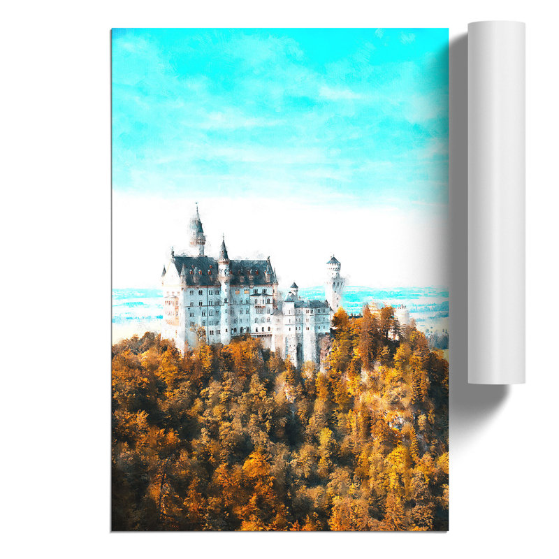 The Neuschwanstein Castle In Germany - No Frame Print, 59cm H x 42cm W x 0.1cm D