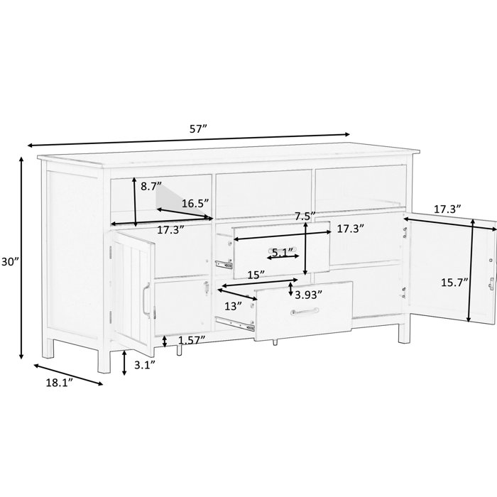 INLE 57'' Media Console & Reviews | Wayfair