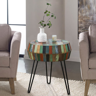 Demas Solid Wood Top End Table