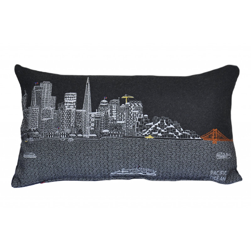 Coussin lombaire 24 po San Francisco, Noir