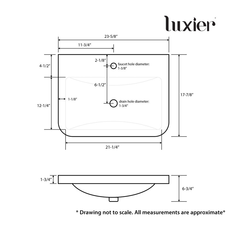 White Ceramic Rectangular Drop-In Bathroom Sink with Overflow