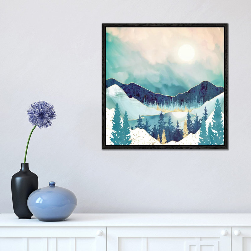 Sky Reflection - Print on Canvas, 45.72 cm H x 45.72 cm W, Black Framed