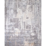 Hand Woven Silk and Wool Abstract Area Rug