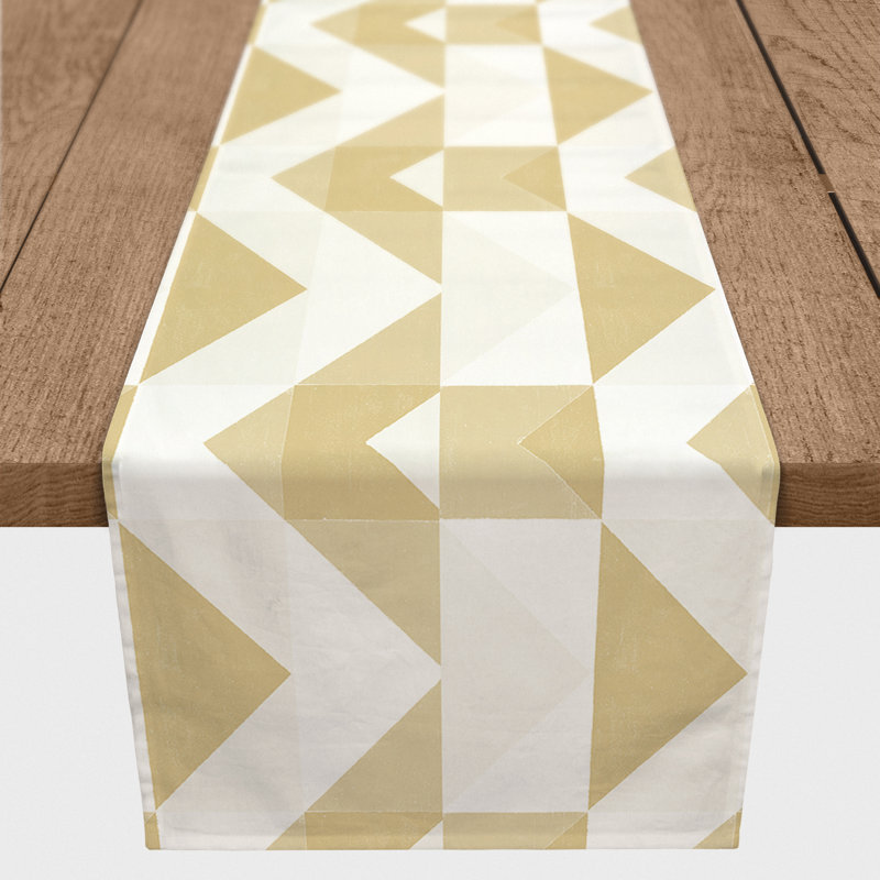Chemin de table Geo Block, Jaune