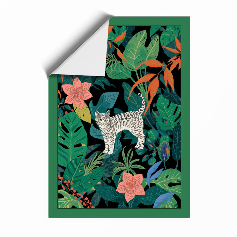 Leopard in Bloom Boho - Framed Print, A1 - 84.1 x 59.4 cm, Unframed