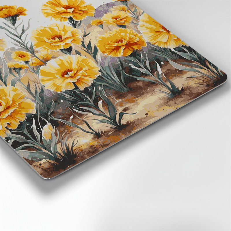 «Southwestern Plants Desert Marigold», art mural brun en métal 162, H 16 po x l 16 po