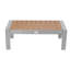 Table basse rectangulaire d'extérieur pour patio, structure en aluminium antirouille et plateau en imitation bois HDPE