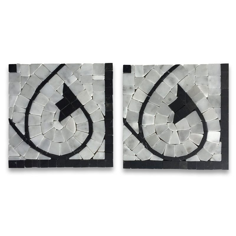 Carreau de mosaïque en marbre antique 5 po x 5 po Agean
