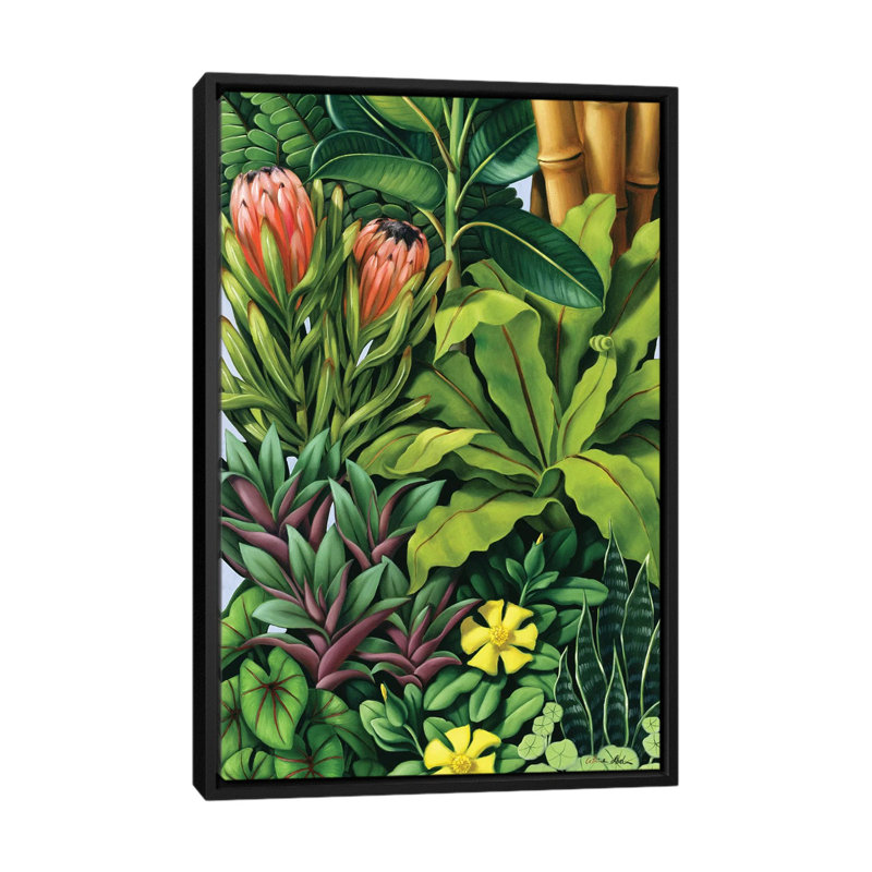 « feuillage iii » par catherine, impression sur toile tendue, H 26 po x l 18 po x P 1,5 po, Toile avec cadre noir