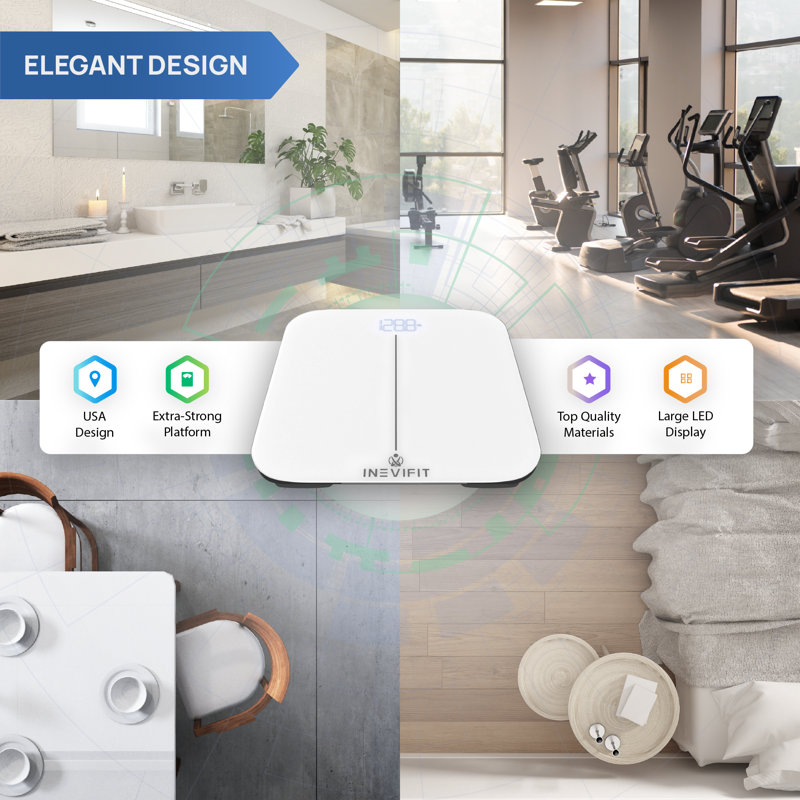INEVIFIT Smart Digital Bathroom Scale, White