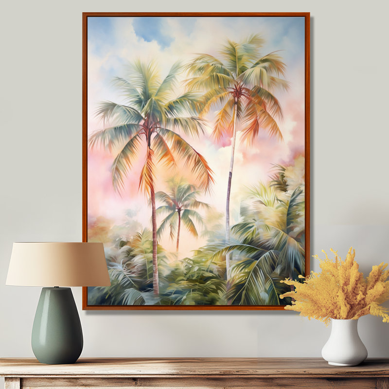 Décoration murale Lindamere Palm Trees Romantic Sunset III - Palmiers et palmiers, H 32 po x l 24 po x P 1 po