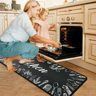 Ensemble de 2 tapis de cuisine antidérapants lavables et antidérapants
