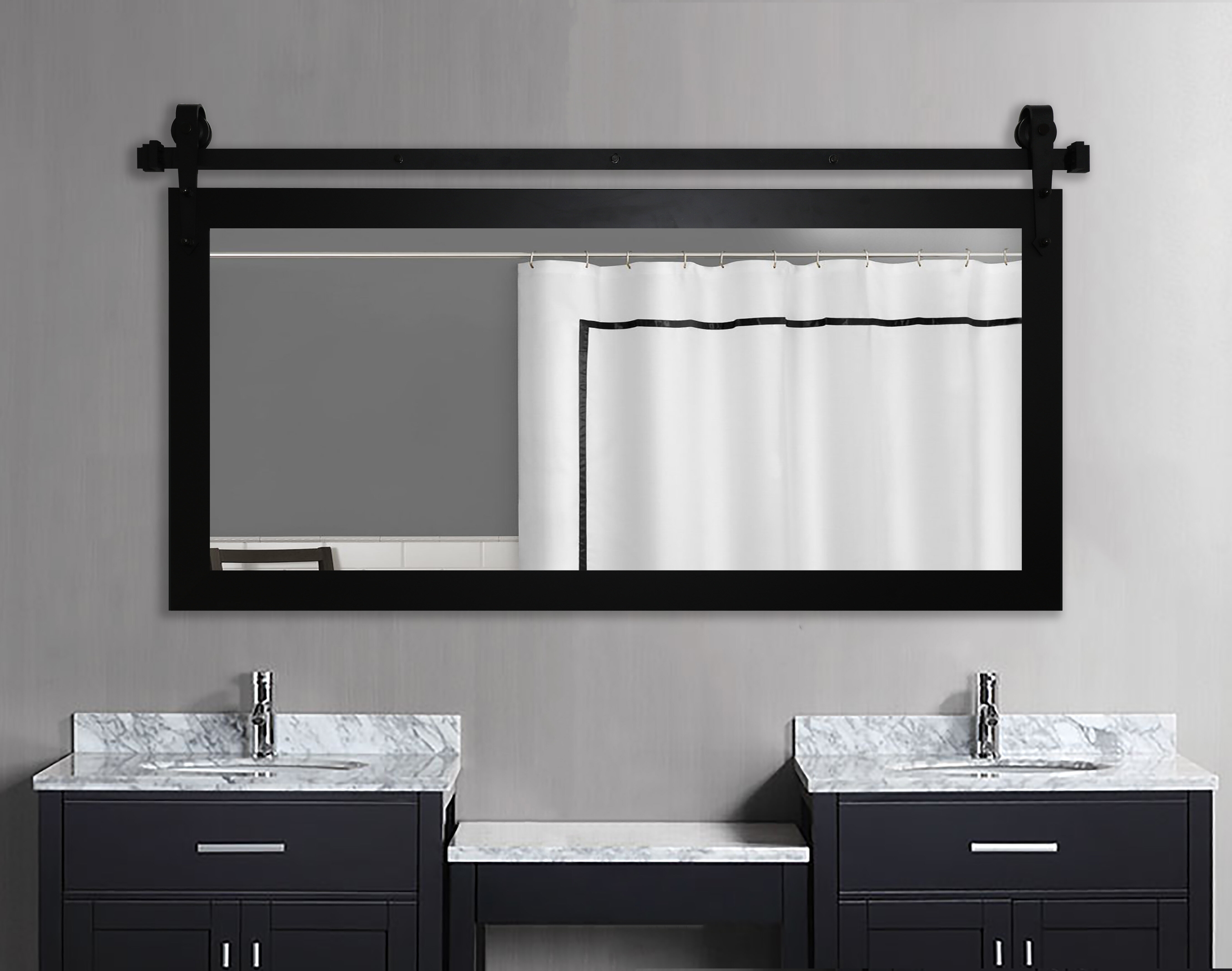 Three Posts™ Lanphear Flat Wall Mirror & Reviews | Wayfair