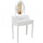 Princess Vanity Desk Set with 360° Rotating Mirror, 4-Drawer Wooden Makeup Table for Room, Ample Storage and Comfortable Stool-879545230