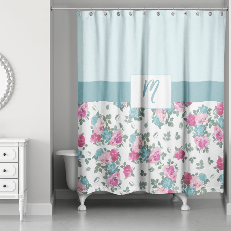 Rideau de douche simple à motif floral, M