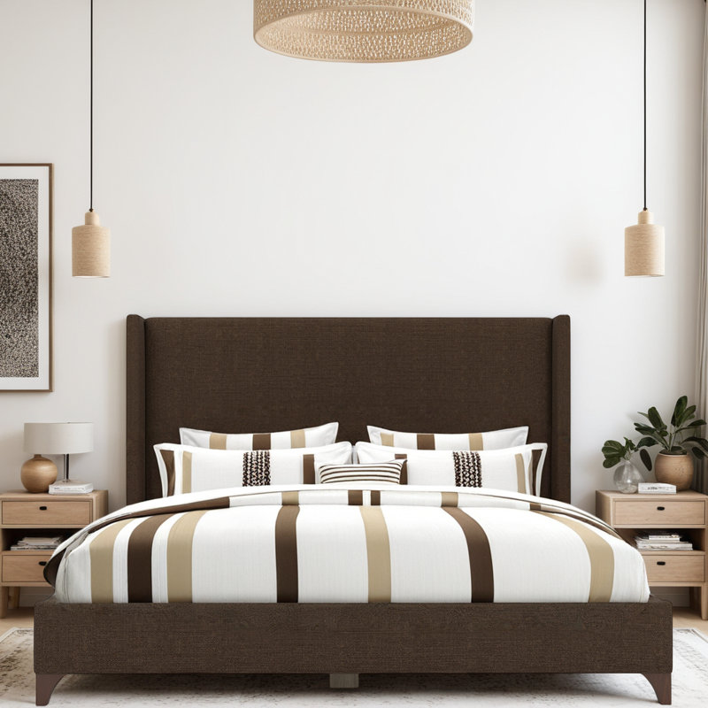 Miliyah Upholstered Bed, Brown Flax Revolution®, King