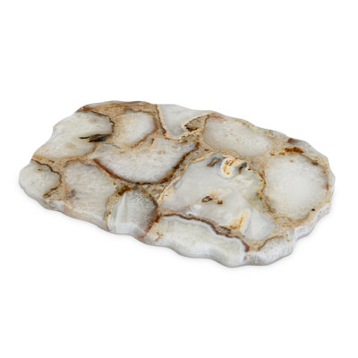Plateau en agate blanche Amalia