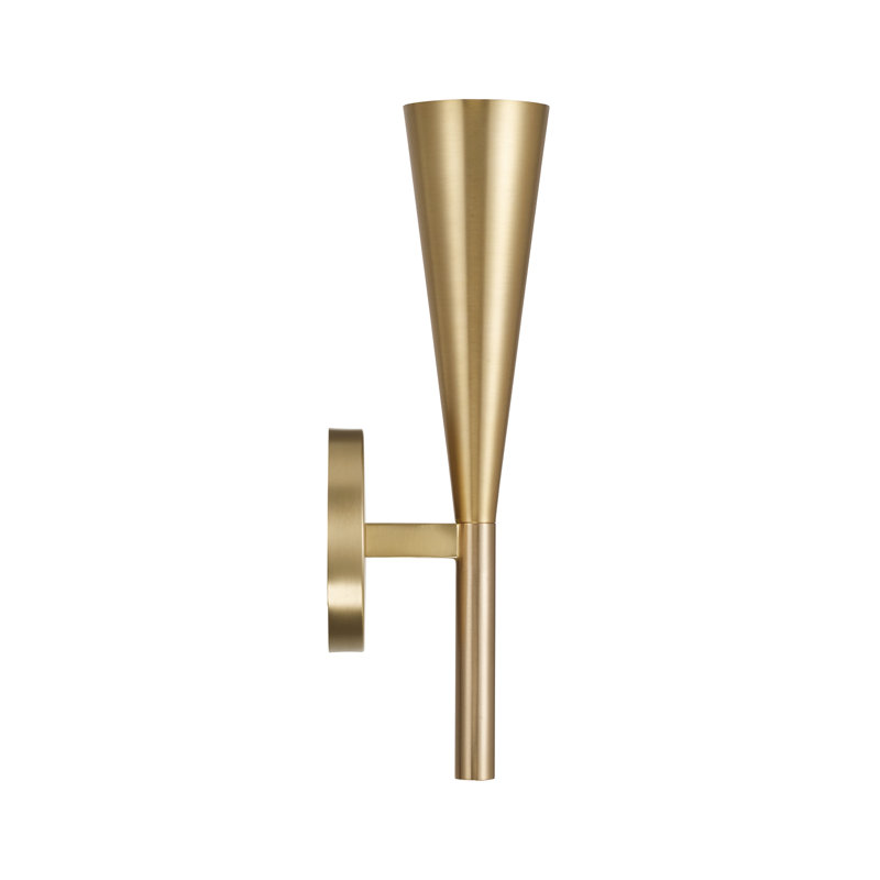 5" W x 15" H 1-Light Modern Tapered Sconce in Matte Brass, Matte Brass, 5"W x 15"H x 4.75"E