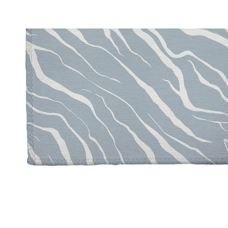 Tapis de bureau léger Lush Cracks, L 6 pi x L 4 pi, Bleu ardoise
