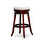 Tabouret de bar de 30 po avec siège couleur cerise et tissu, pivot confortable, fabrication en bois franc, tabouret de cuisine convenant à la cuisine, finition cerisier, bois franc,-509470593