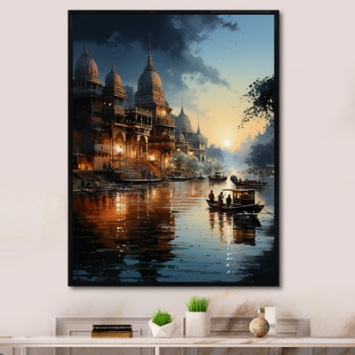 Hindouisme divin, rivière Ganges I, reproduction d'art sur toile