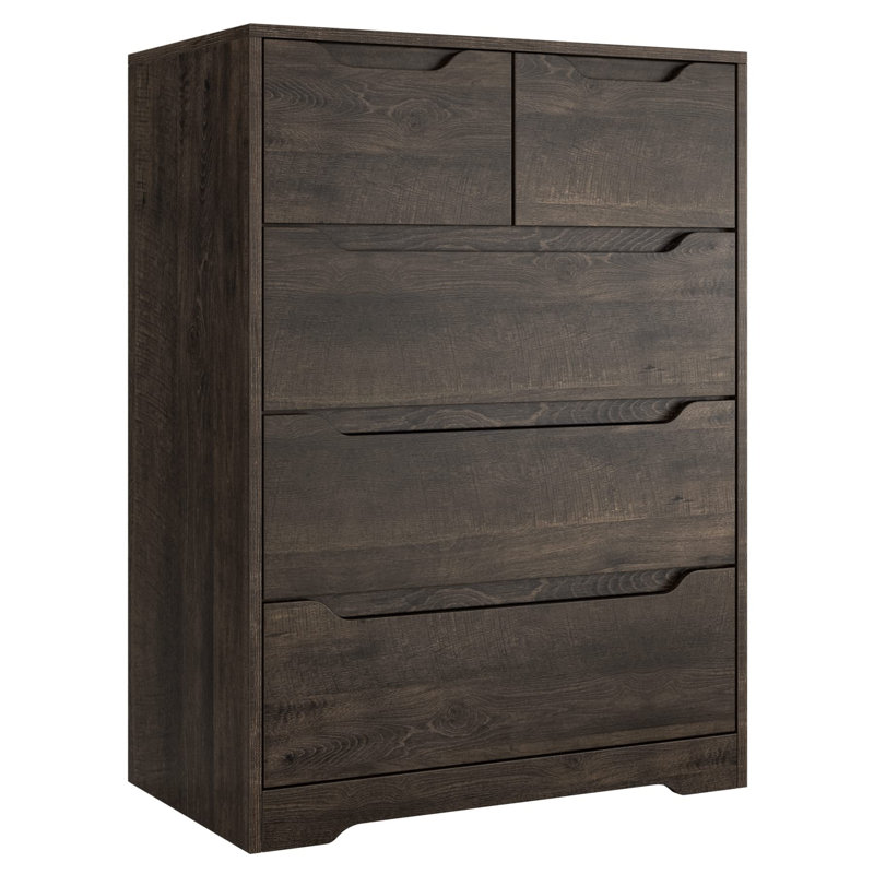 Daekwan 27'' W 5 - Drawer Dresser, Dark Brown