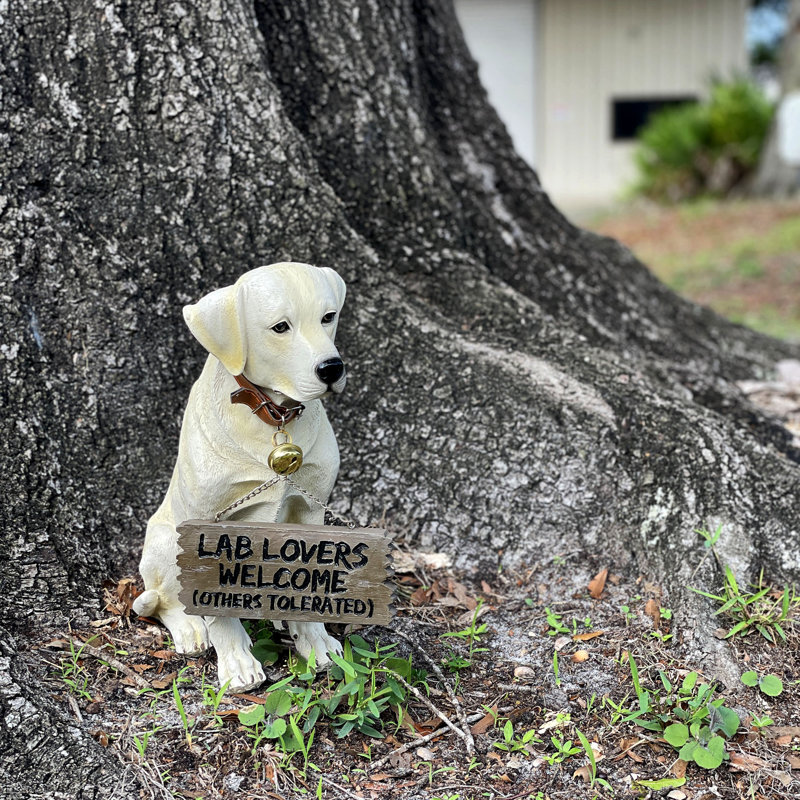 Statue de jardin Welcome Don't Stop Retriever