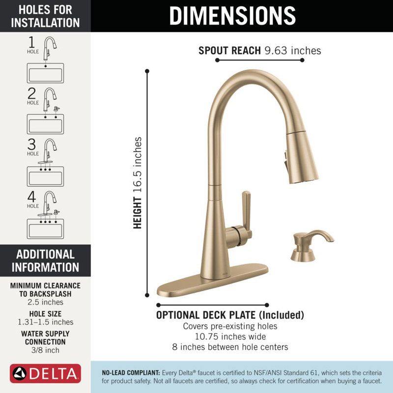 Boyd Brushed Gold Kitchen Faucet with Pull Down Sprayer and Soap Dispenser, Modern Single Hole Kitchen Sink Faucet, Single Handle, Champagne Bronze