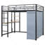 Lit mezzanine en métal avec bureau, tablettes, prise de courant, lumière DEL et garde-robe-712052916-712052918