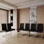 Chaises de salle à manger modernes, chaise d'appoint rembourrée en similicuir à haut dossier avec pieds en métal argenté-114326558
