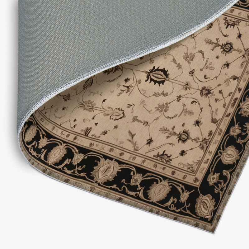 Tapis d'intérieur et d'extérieur brun français, Rectangle 4pi x 6 pi