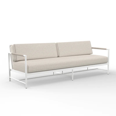 Sabbia 86.81'' Wide Rectangle Powder Coated Aluminum Patio Sofa with Sunbrella® Cushions