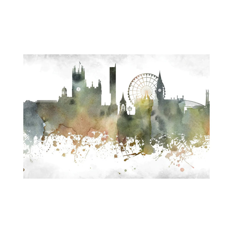 Manchester Skyline by WallDecorAddict - Wrapped Canvas Print, 20.32cm H x 30.48cm Wx 1.905cm D