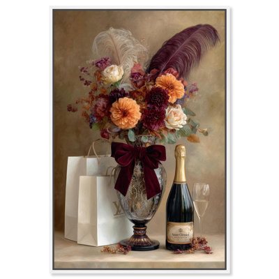 "Red Floral Feathers", impression sur toile par Art Remedy