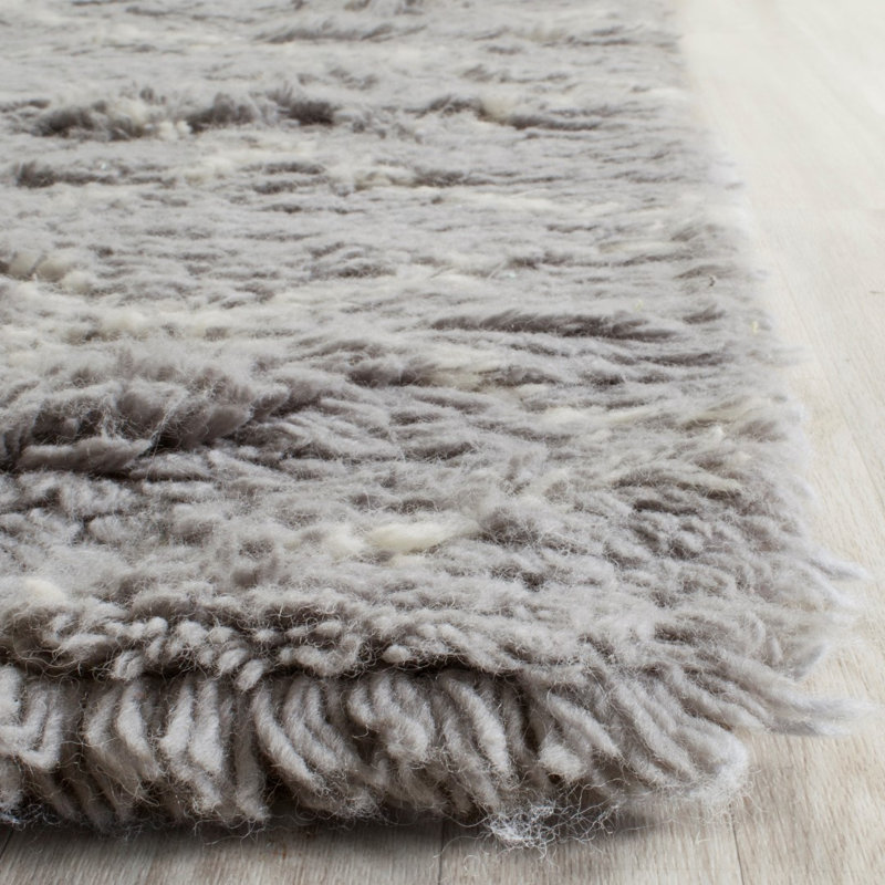 Tapis géométrique en laine / coton noué à la main Alimatou, Rectangle 9 pi x 12 pi