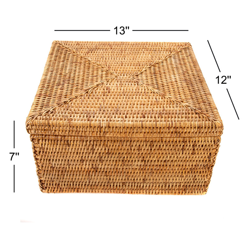 Boîte de rangement avec couvercle Arine, Brun miel