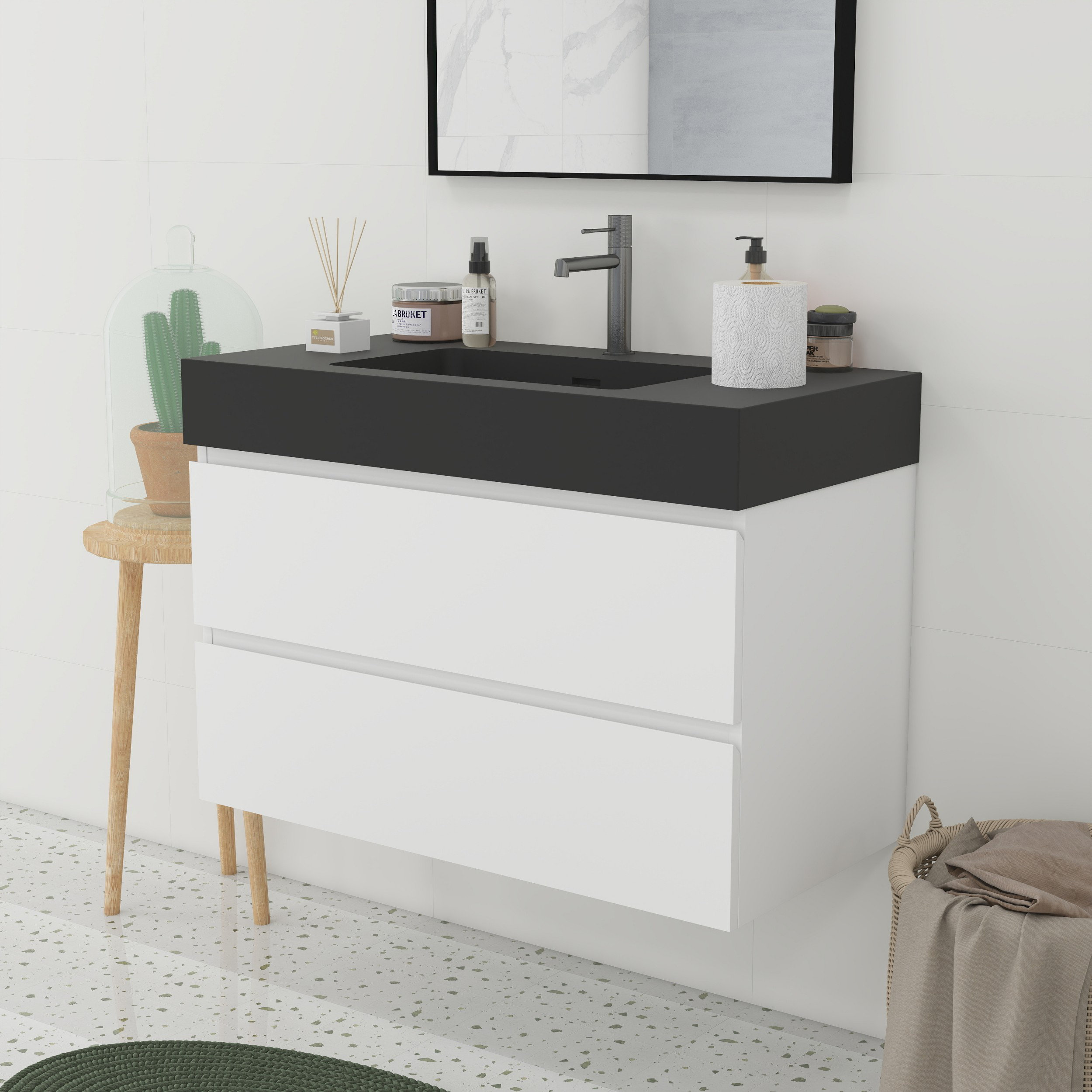 CARPET MAN FLOORING, INC. Modern Minimalist Bathroom Vanity | Wayfair