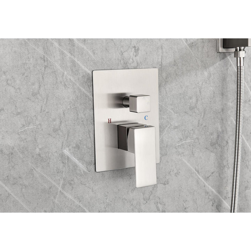 Rain Shower Head 10" Wall Mounted - Solid Brass & Stainless Steel, Relaxing Time, Self-Cleaning, Brushed Nickel Color Materials, Comfortable Shower, Appearance