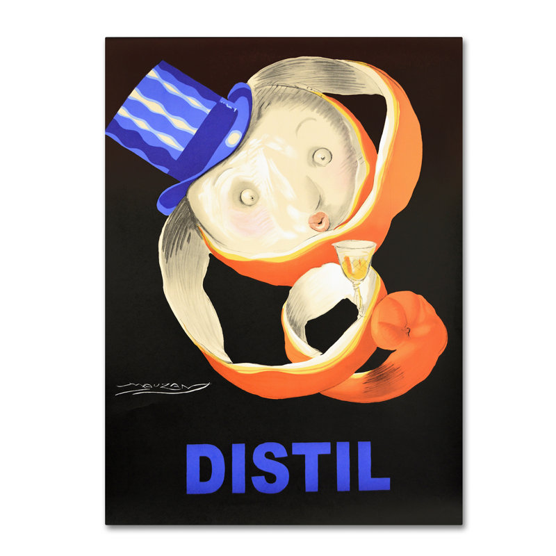 « distiller », affiche rétro sur toile tendue, H 24 po x l 18 po