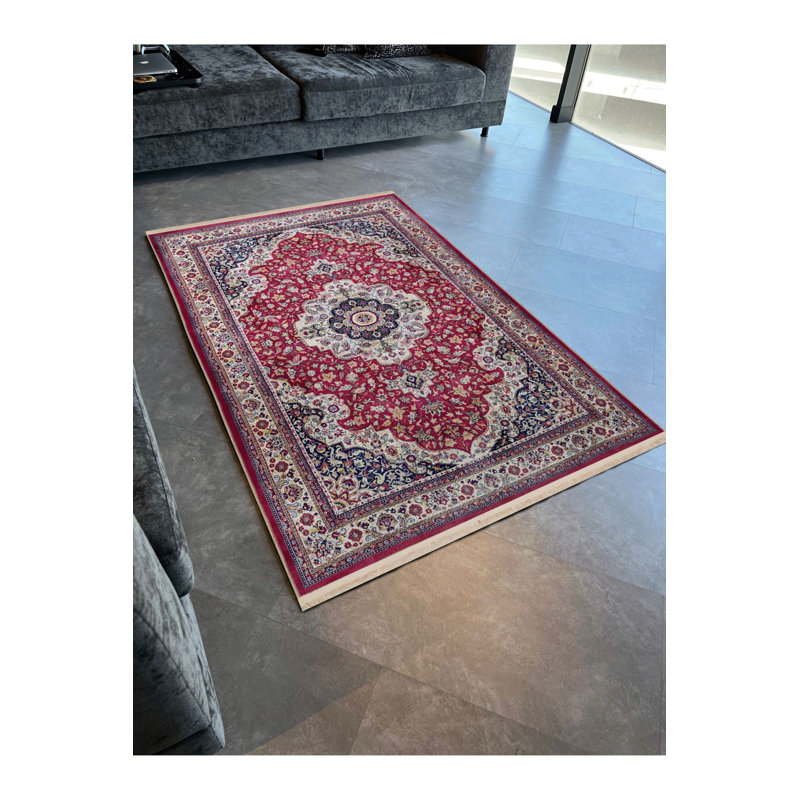 Tapis décoratif multicolore à motif floral traditionnel lavable à la machine, Tapis de couloir 3 pi 3 po x 9 pi 10 po
