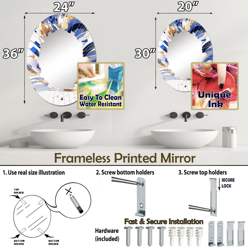 Miroir mural Houpt, 30 po x 20 po